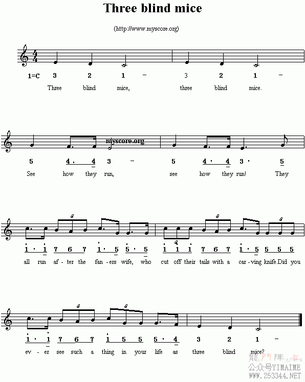 Ӣ�Ķ��裺Threeblindmice(����)1