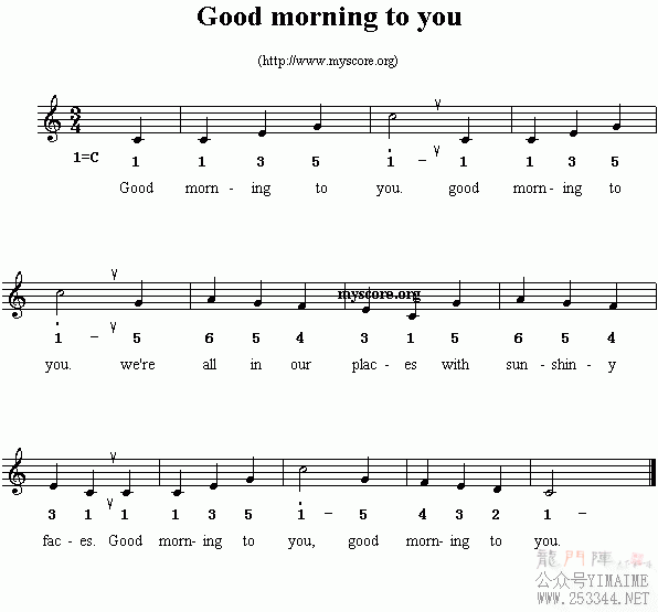 Ӣ�Ķ��裺GoodMorningtoyou(����)1