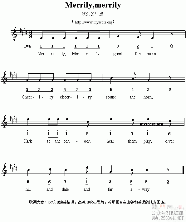 Ӣ�Ķ��裺Merrily,merrily(����)1